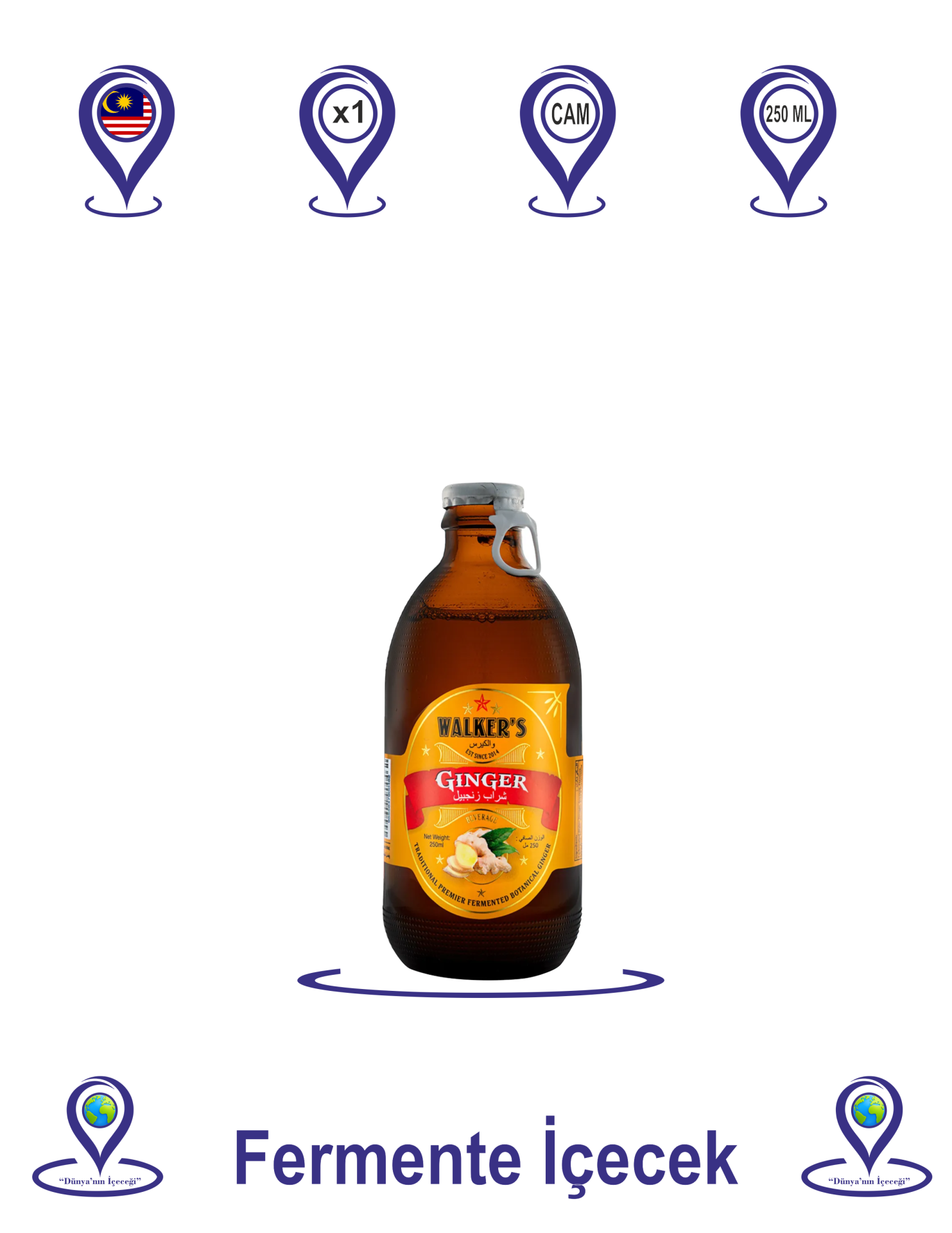 Mark Walker's Zencefilli Fermente İçecek 250 ML