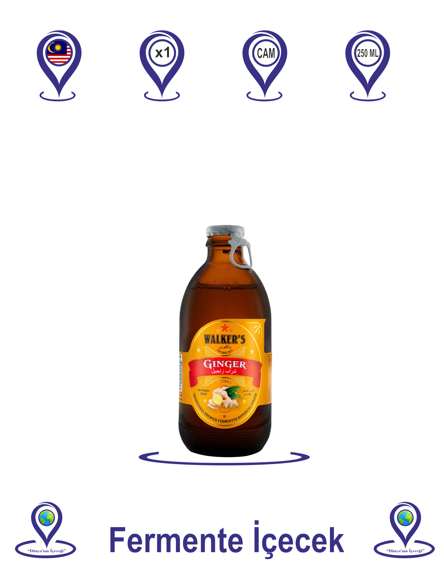 Mark Walker's Zencefilli Fermente İçecek 250 ML