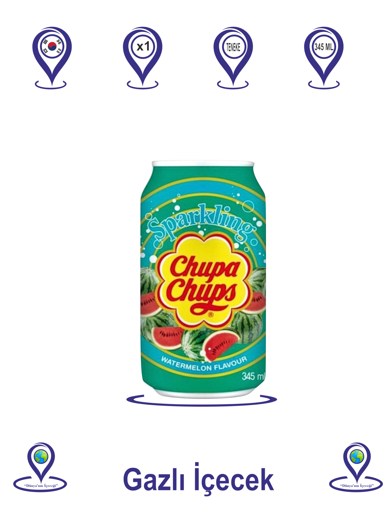 Chupa Chups Sparkling Watermelon Flavour 345 Ml
