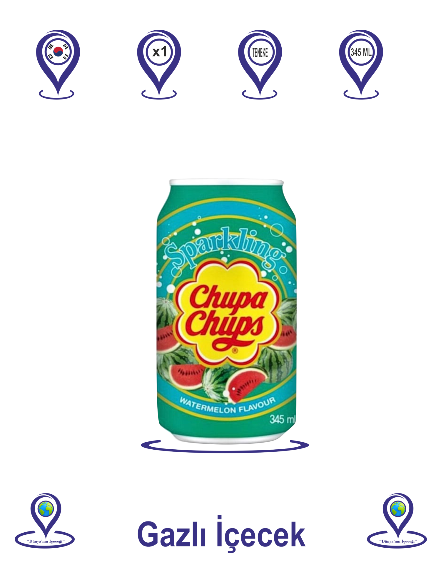 Chupa Chups Sparkling Watermelon Flavour 345 Ml