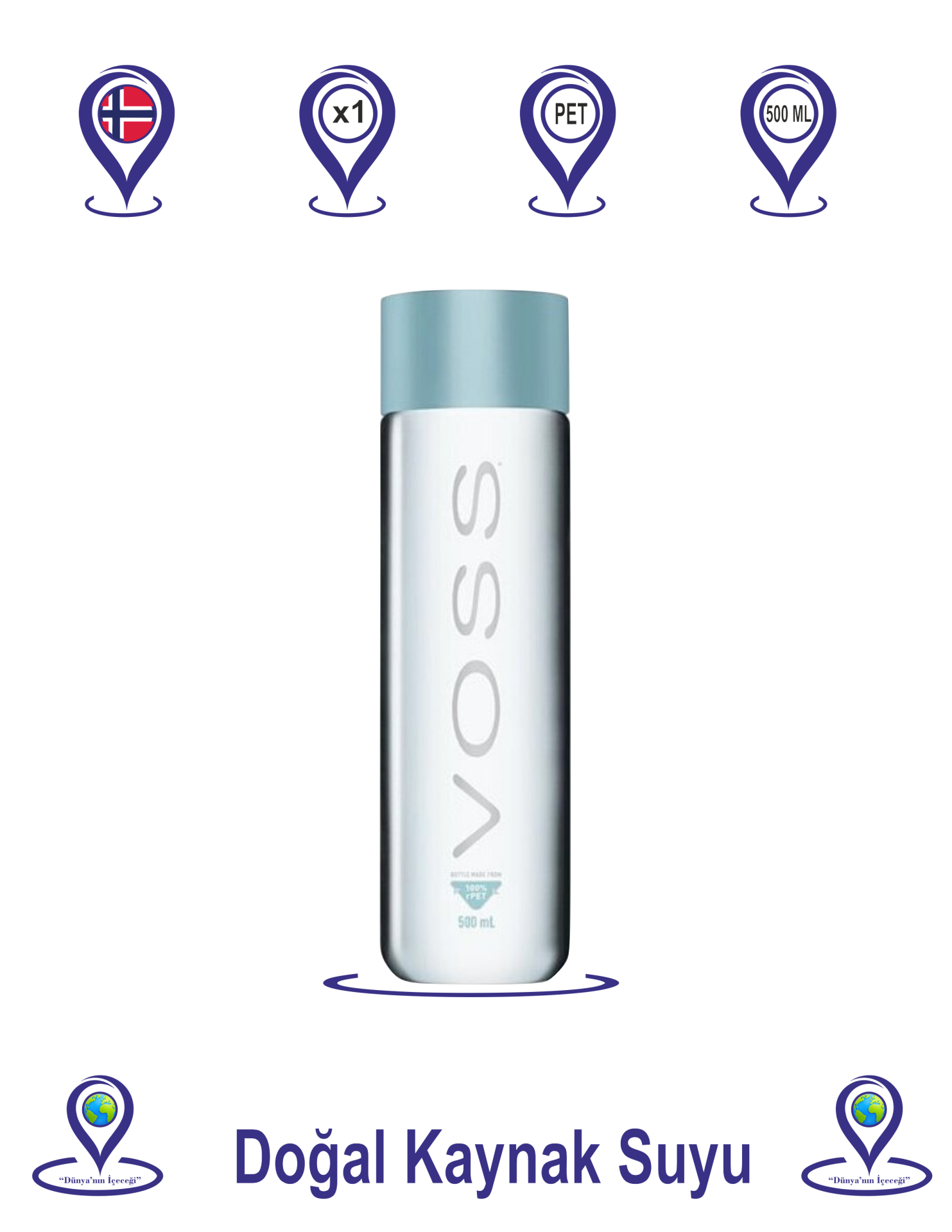 Voss Doğal Kaynak Suyu Pet 500 ML