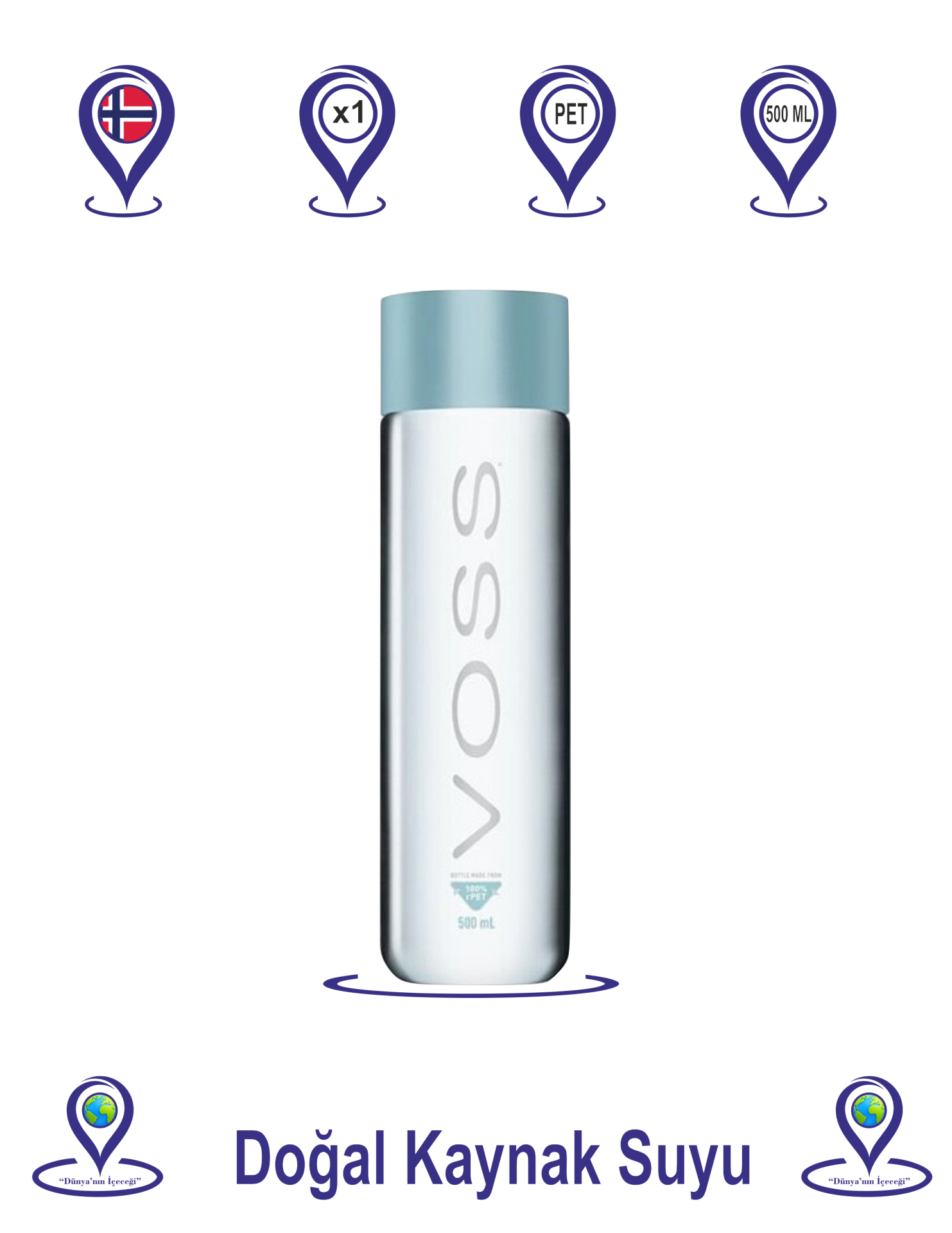 Voss Doğal Kaynak Suyu Pet 500 ML