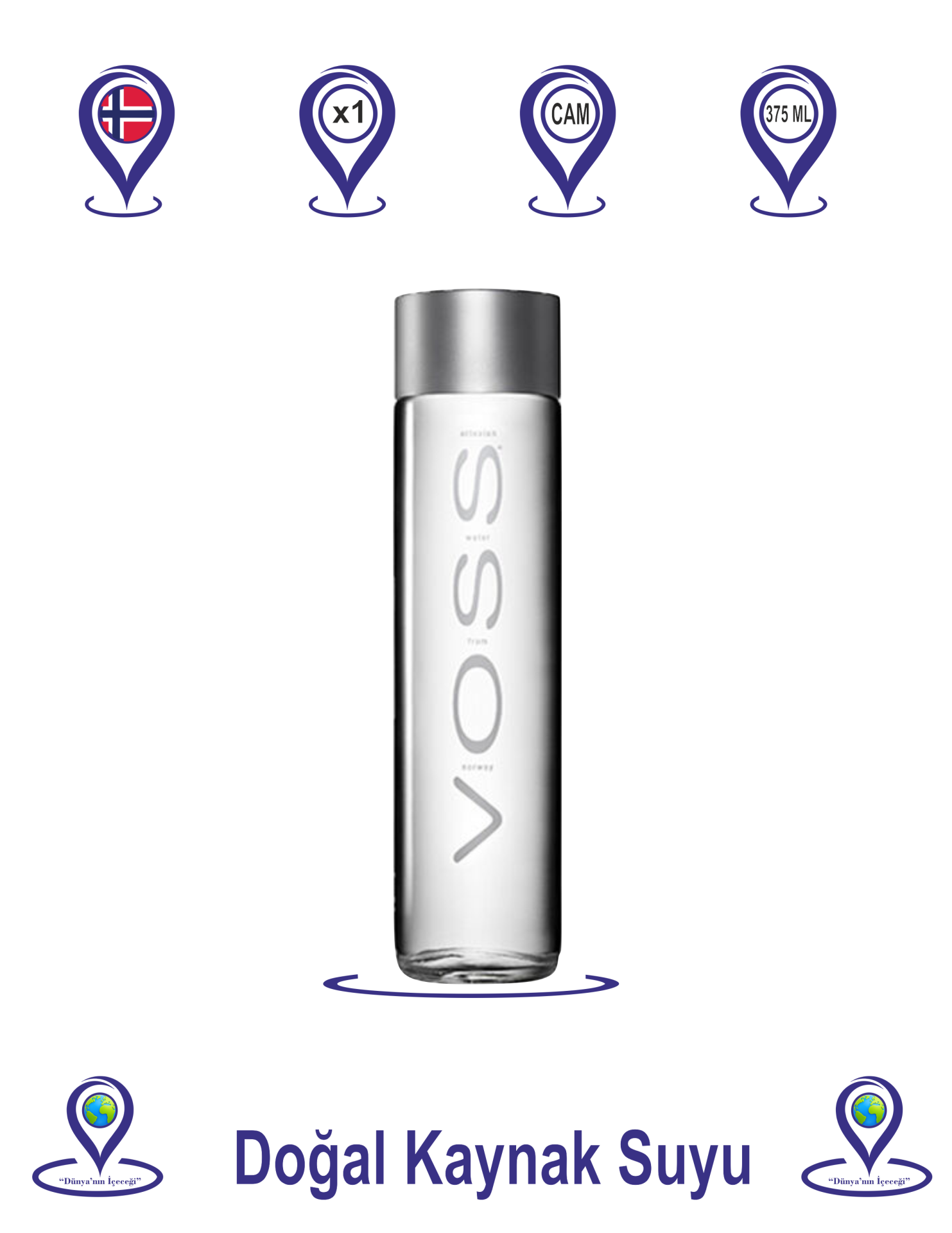Voss Doğal Kaynak Suyu Cam 375 ML