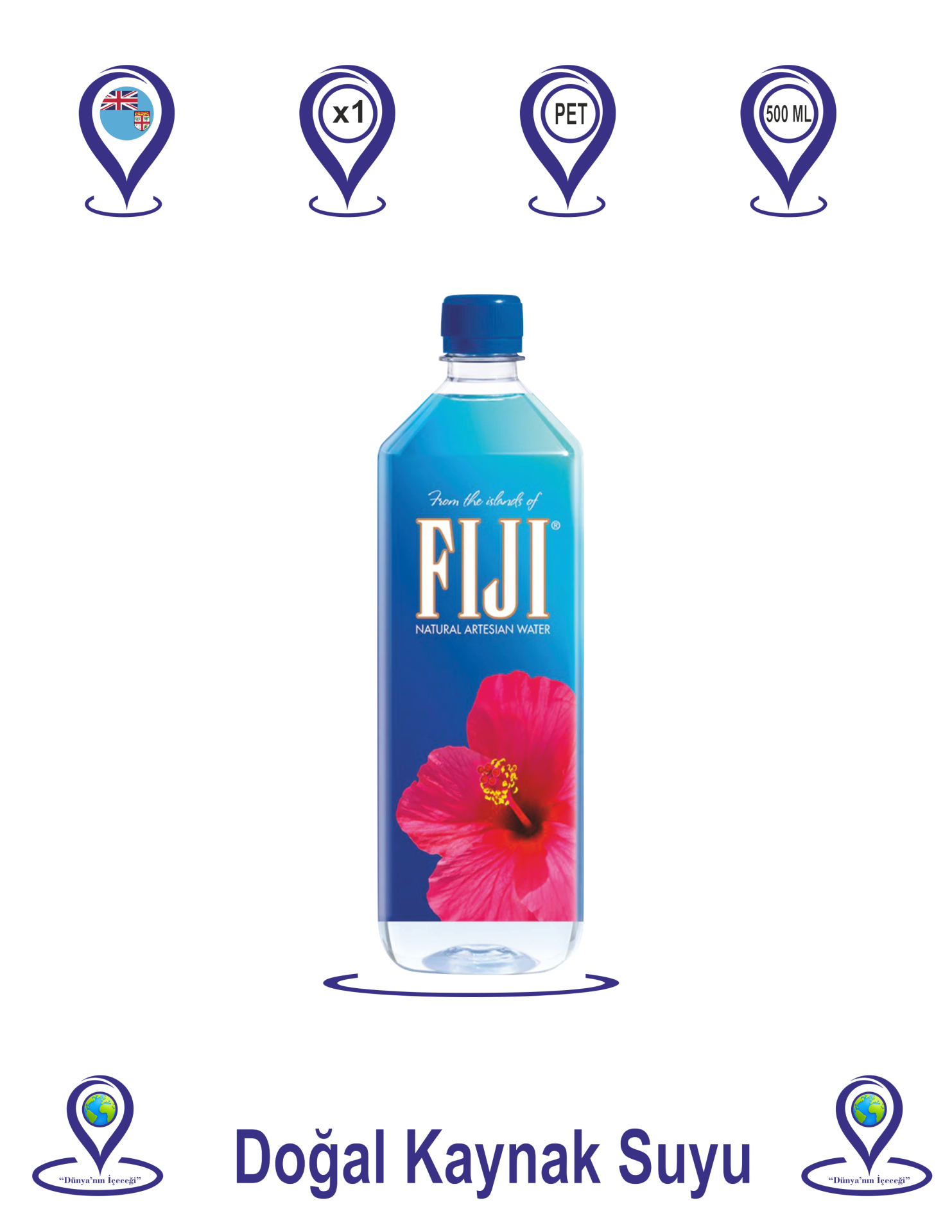 FİJİ Doğal Mineralli Su Pet Şişe  500 ML