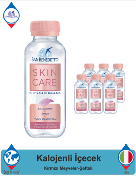SAN BENEDETTO Hidrolize Sığır Kalojeni Çinko ve Hyaluronik Asit İçeren Kırmızı Meyveler ve Şeftali Aromalı İçecek 6 x 220 ML