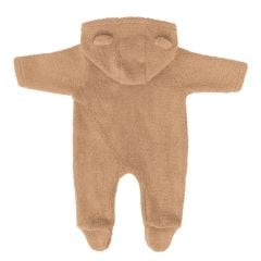 Miela Kids Ayı Kulaklı Kapüşonlu Peluş Tulum, Karamel (3-6 Ay)