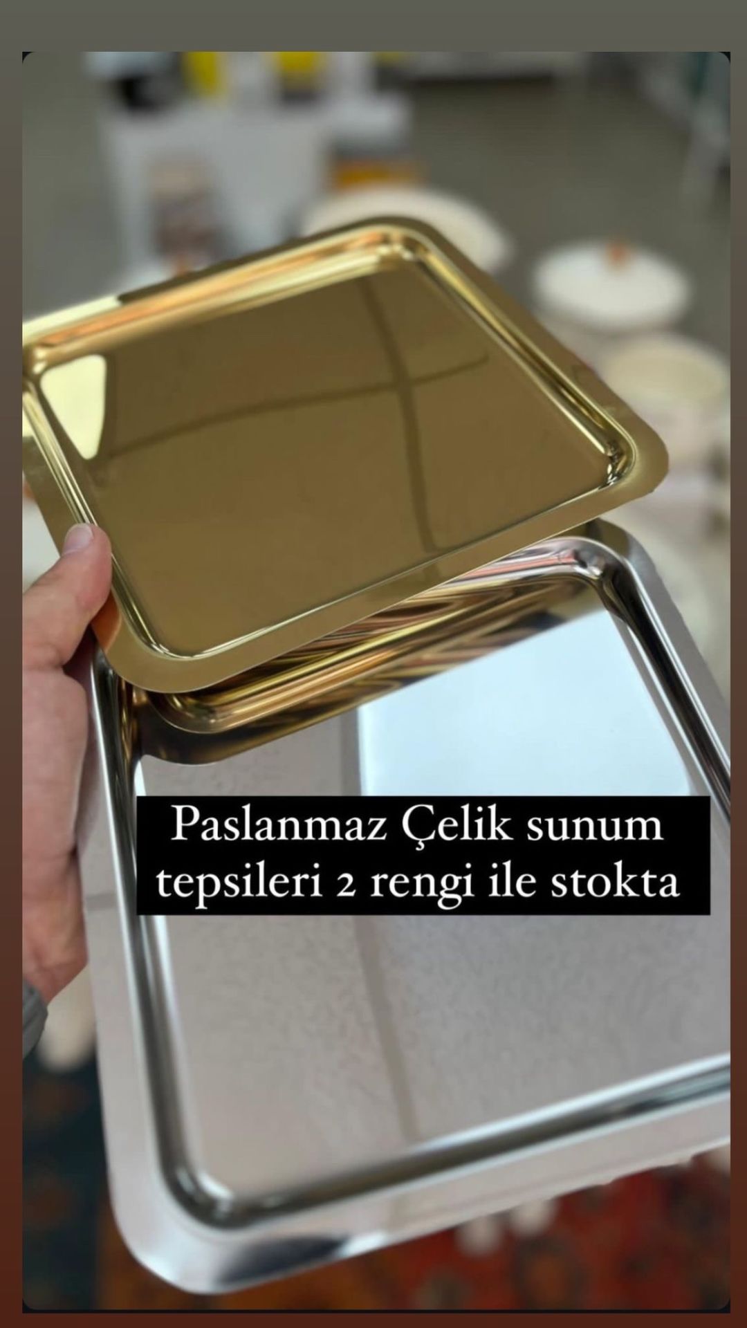 Paslanmaz Çelik Gold Renk Tepsi ( 1 Adet )