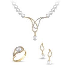 14K Damla İnci Set