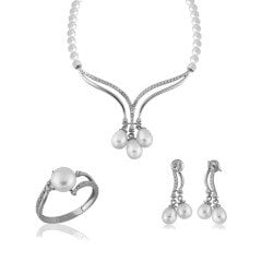 14K Angel Wing İnci Set