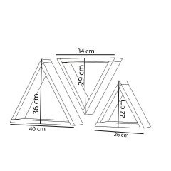 Ahşap Duvar Rafı Üçgen Duvar Rafı Dekoratif Duvar Rafı 3lü Duvar Rafı Kitap Rafı