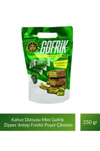 Kahve Dünyası Mini Gofrik Zipper Antep Fıstıklı Gofrik Poşet Çikolata 250 gr x 5 Adet