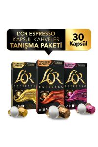 L'OR Espresso Origin India-Colombia-Guatemala 3'lü Tanışma Paketi 30 Kapsül