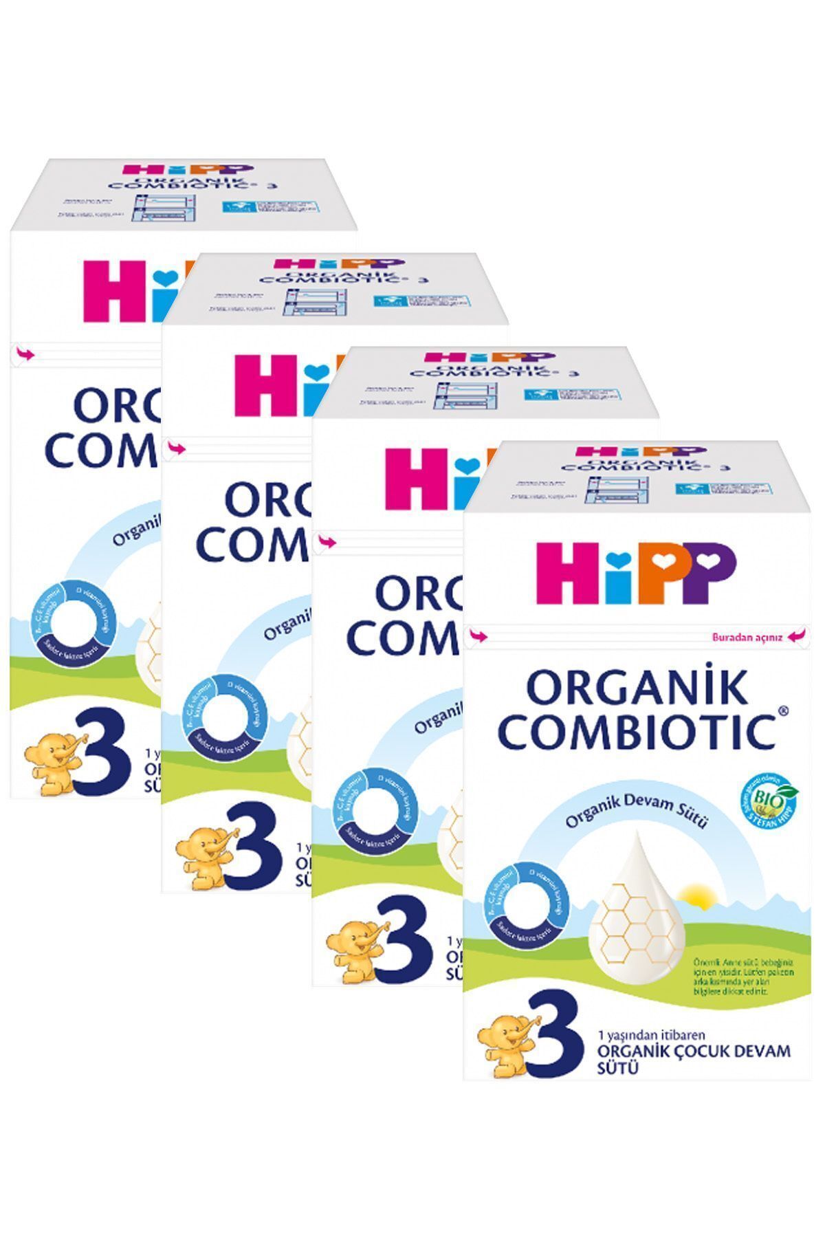 3 Combiotic Organik Devam Sütü 600 gr X 4 Adet