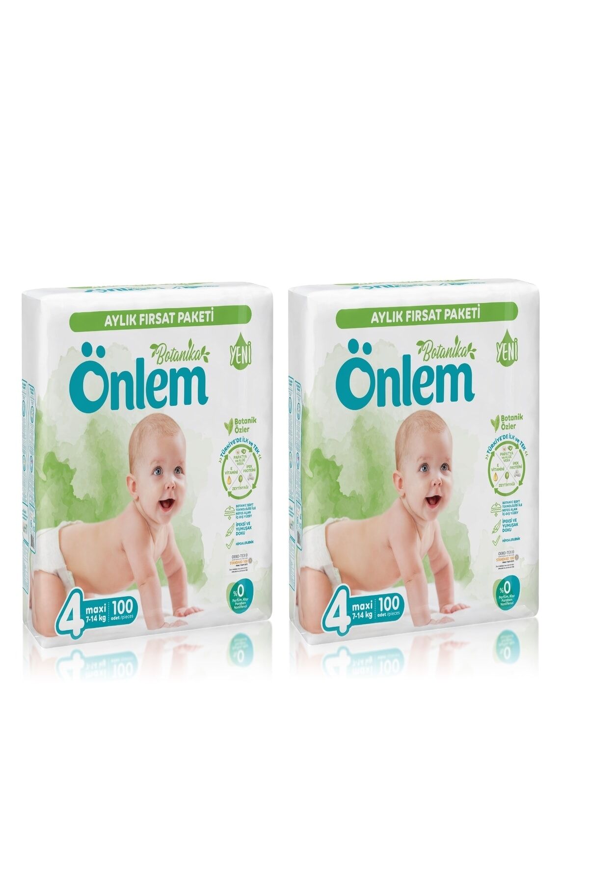 Önlem Botanika 4 Numara Maxi Bebek Bezi Fırsat Paketi 100 Adet (7-14 kg)x 2 Paket