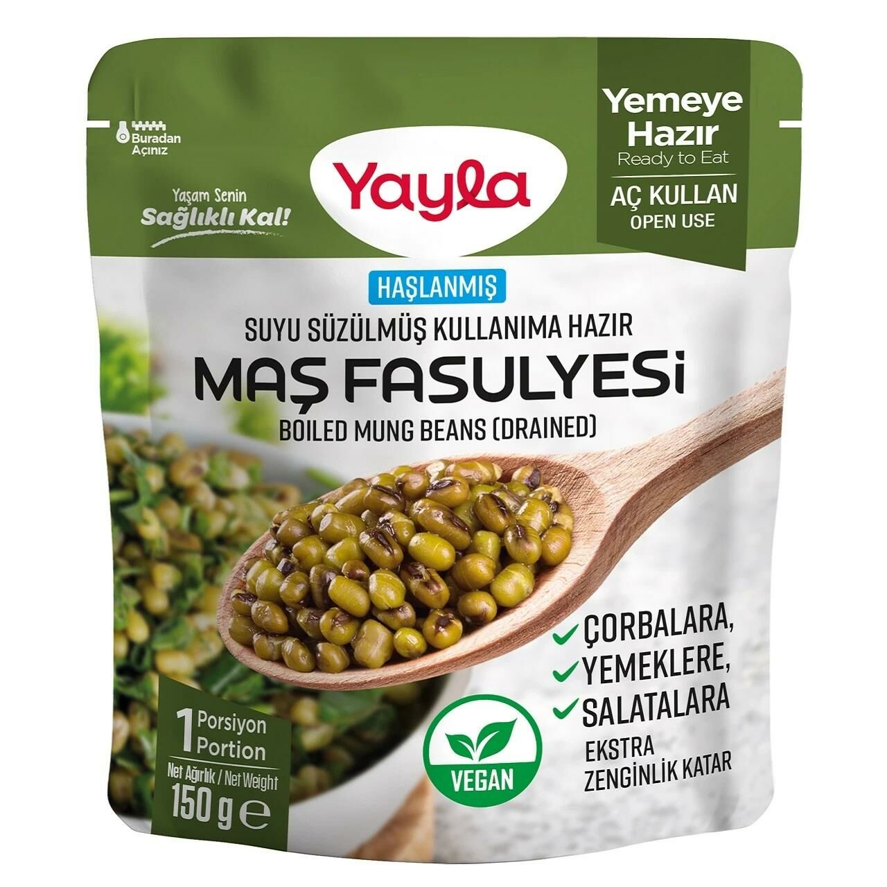 Yayla Suyu Süzülmüş Haşlanmış Maş Fasulyesi 150 gr