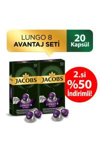 Jacobs Lungo Intenso 8 Kapsül Kahve 10 Kapsül x 2 Adet 2.%50 İndirimli !