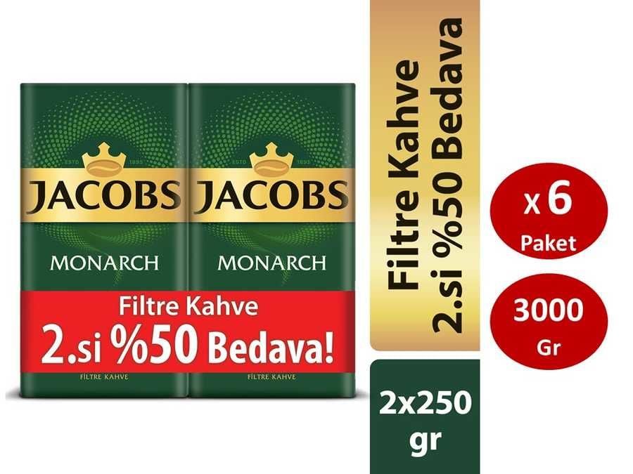 Jacobs Monarch Filtre Kahve 250 gr x 12 Paket