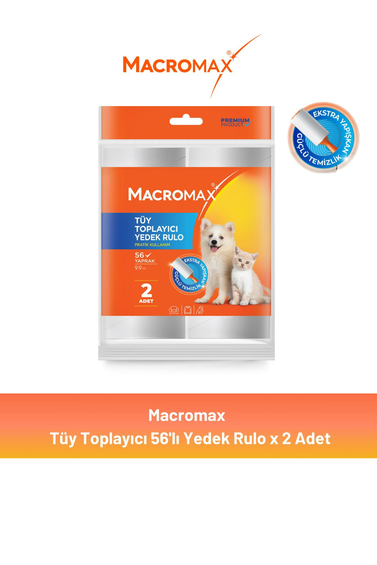 Macromax Tüy Toplayıcı Yedek Rulo 2'li