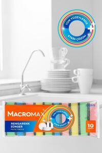 Macromax Rengarenk Sünger 10'lu x 2 Adet