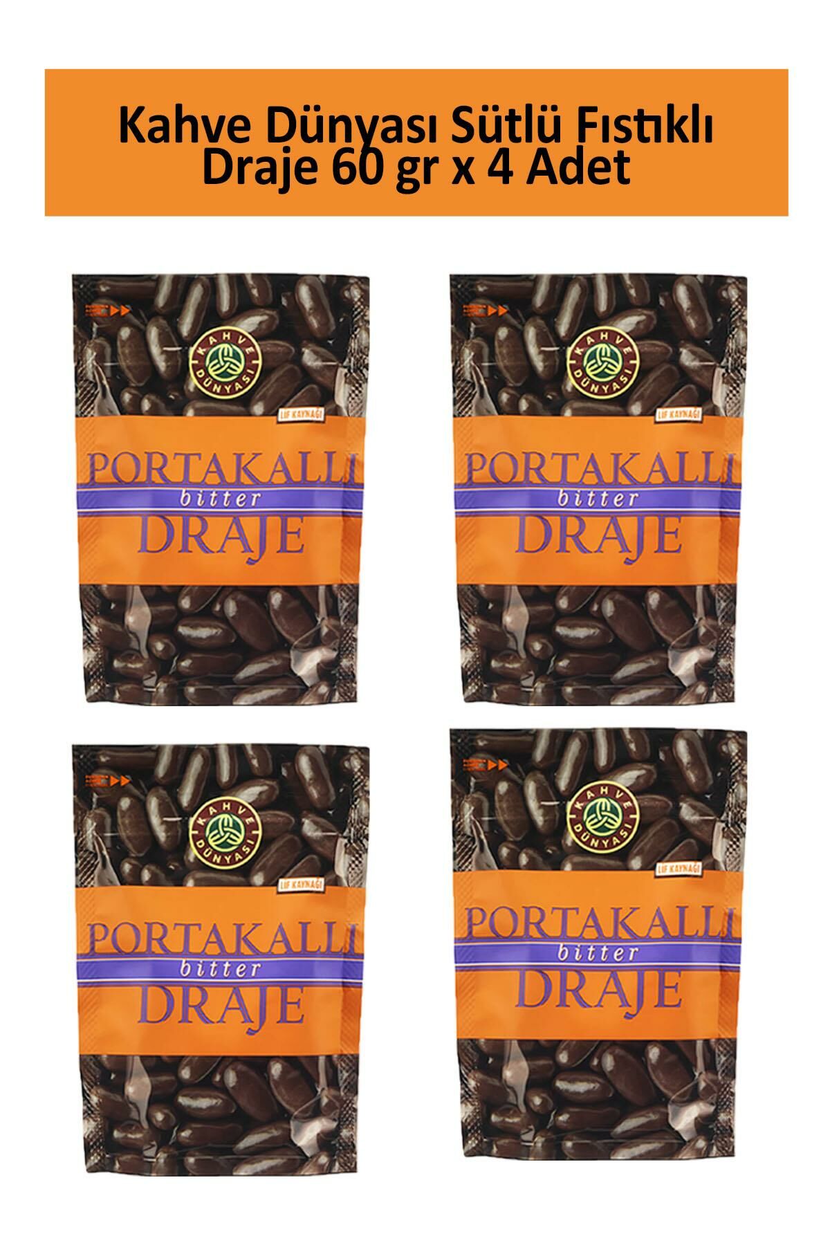 Kahve Dünyası Portakallı Bitter Draje 60 gr x 4 Adet