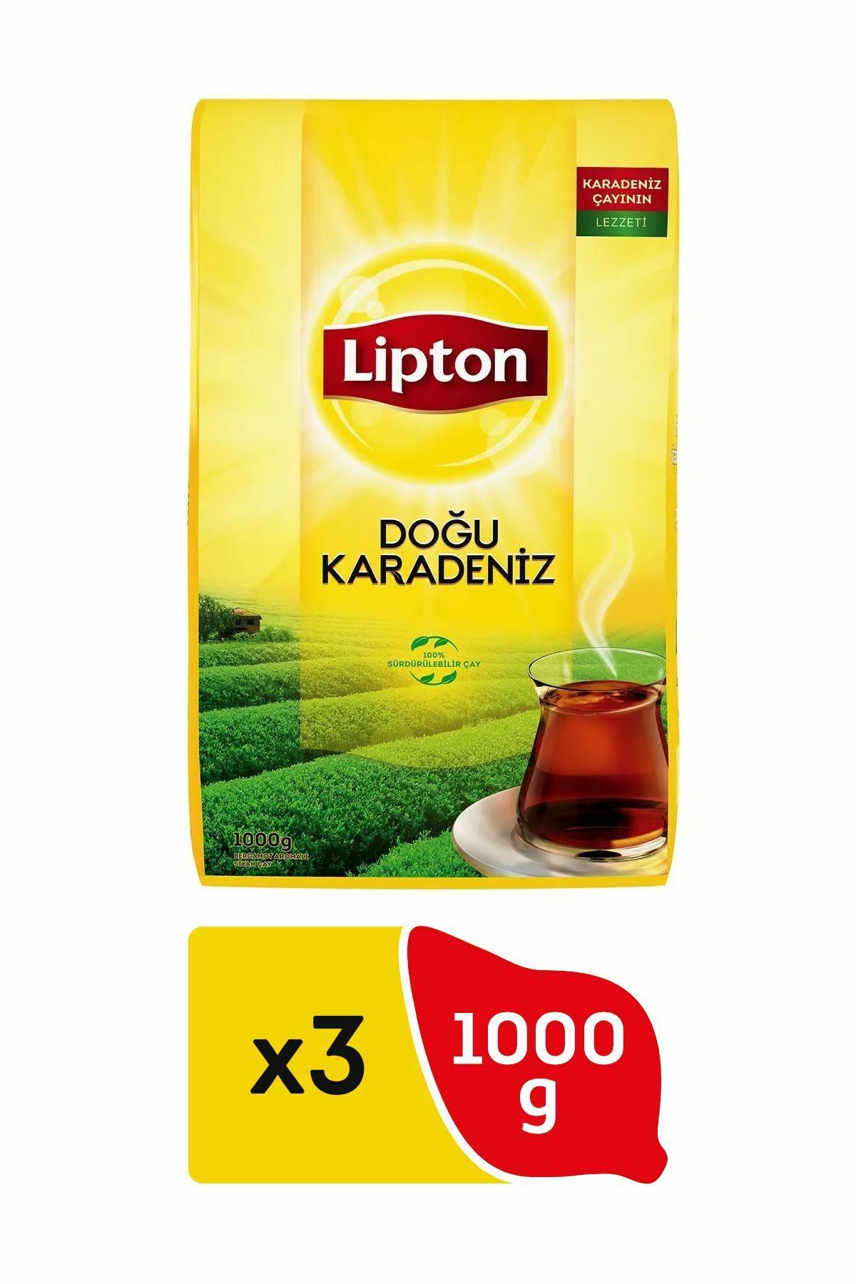 Lipton Doğu Karadeniz Dökme Çay 1000 gr x 3 Adet