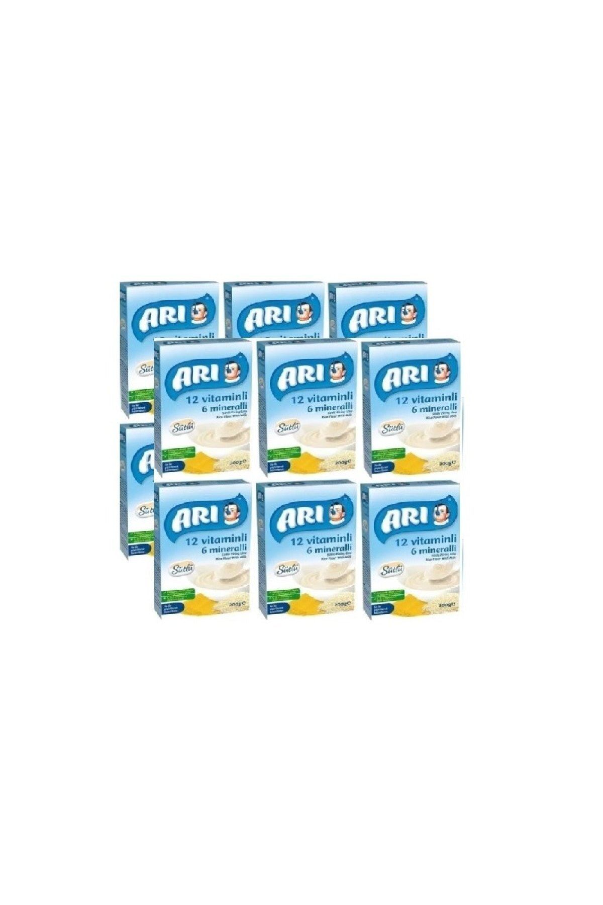 Arı mama 12 Vitaminli 6 Mineralli Sütlü Pirinçli 200gr *12'li Paket