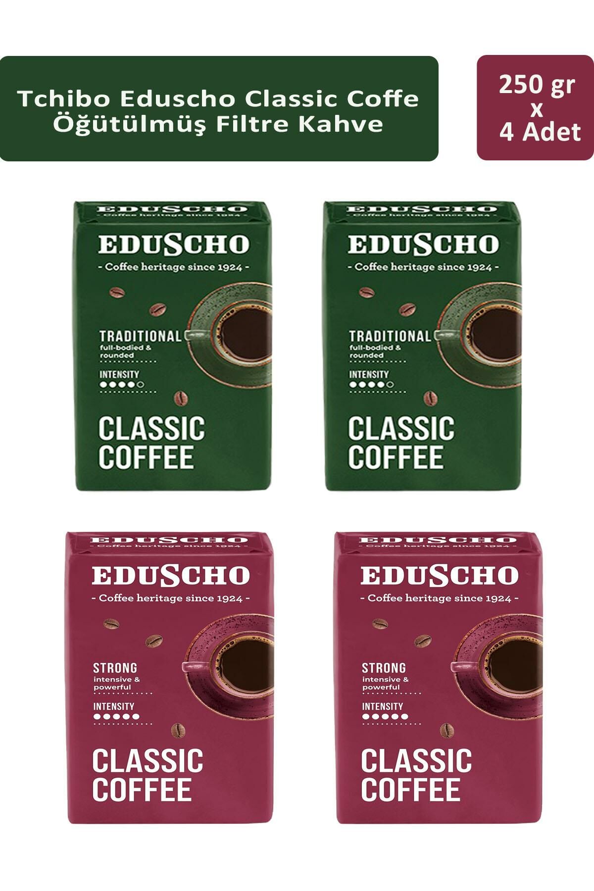 Tchibo Eduscho Classic Coffee Öğütülmüş Filtre Kahve 250 gr x 4 Adet