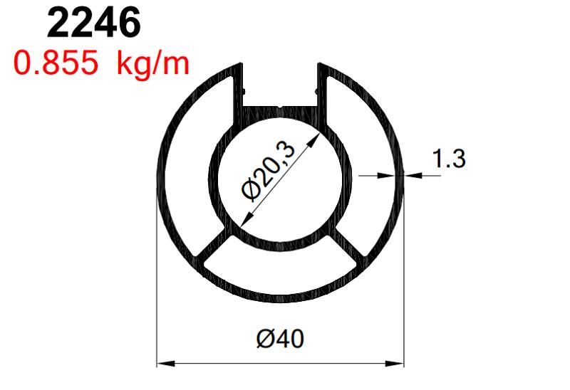 40 TEK TIRN DOLU BORU ANTRASİT  AKP-2246 / 6 MT