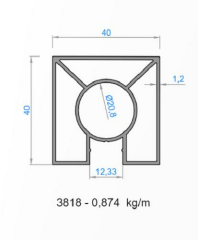 40*40 DİKME TEK KANALLI PARLAK  OKY-3818 /6 MT