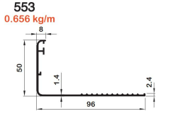 ALÜMİNYUM  PERVAZ PR ANTRASİT GRİ AKP-553  / 6 MT