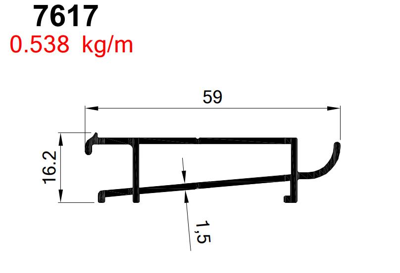 CAM BALKON DAMLALIK PROFİLİ 7617 ELOKSAL / 6 MT