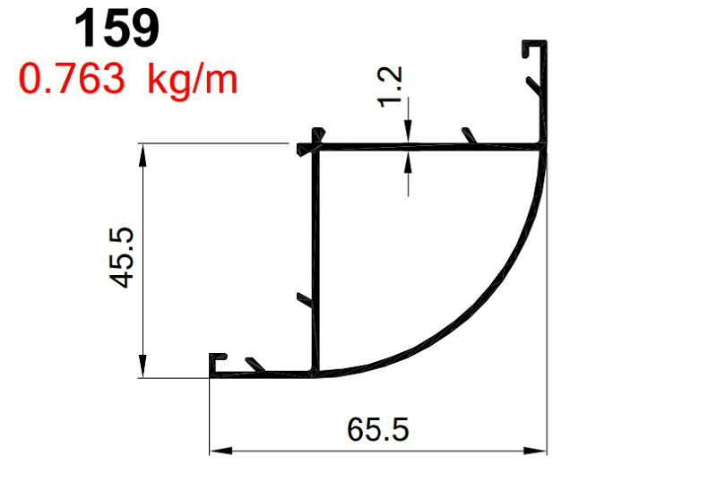 AKP-159  ALDOKS KÖŞE PR ANTRASİT GRİ / 6 MT