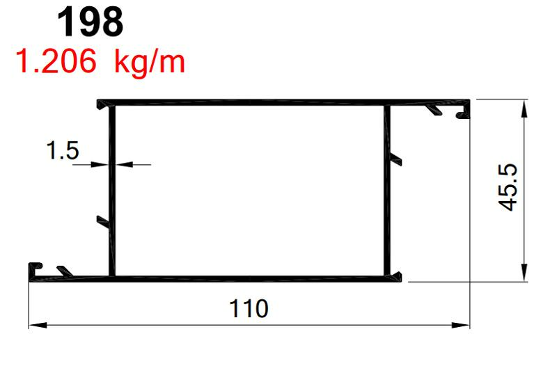 AKP-198  ALDOKS GENİŞ BAZA KAPI SİYAH / 6 MT