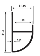 18 MM MOBİLYA OVAL BİTİM PROFİLİ  ELOKSAL / 6 MT