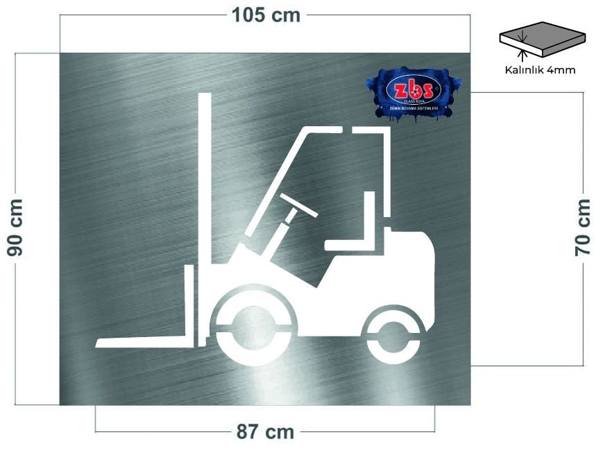 ZBS FORKLİFT YOLU ŞABLONU(2mm Alüminyum CNC lazer kesim)