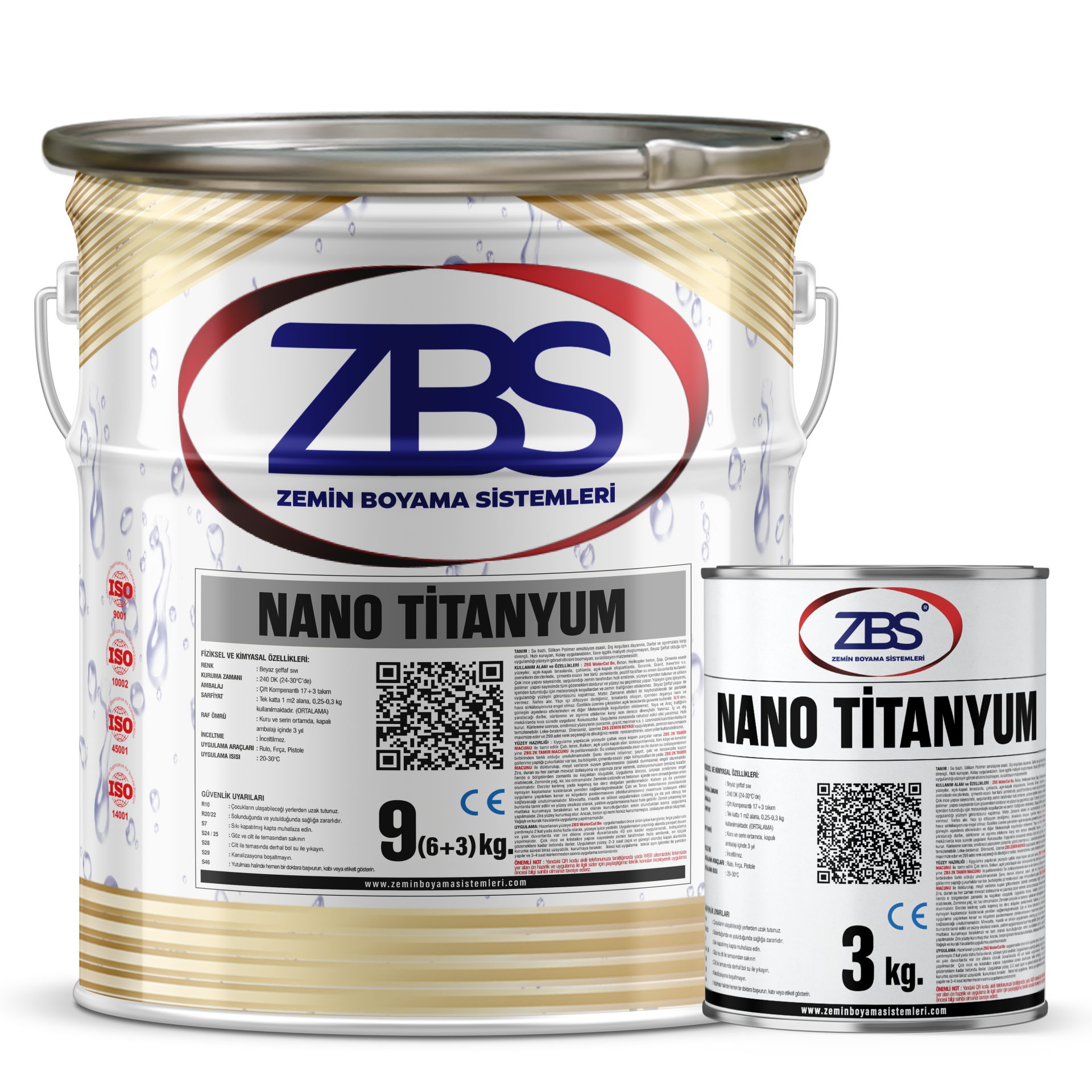 ZBS NANO TİTANYUM En fazla darbe dayanımı+En uzun ömür(6+3) 9kg.