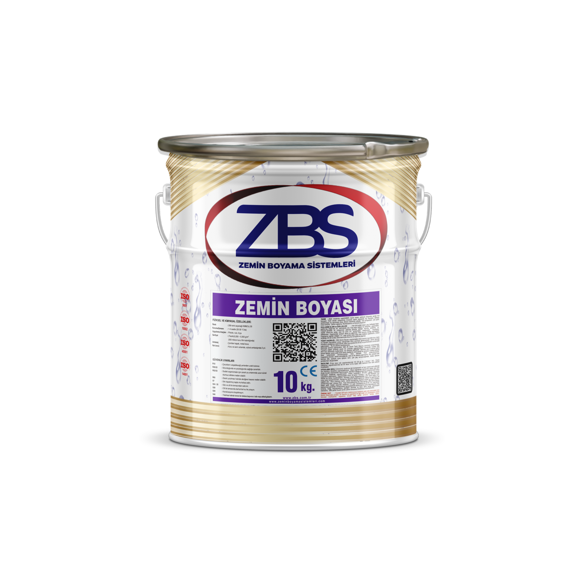 ZBS ZEMİN BOYASI - (TÜRKİYE'nin EN ÇOK TERCİH EDİLEN ZEMİN BOYASI) RAL 5017 - 10 Kg.