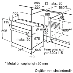 HB557JYH2T iQ500 Ankastre Fırın 60 x 60 cm