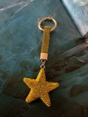 Kristal Taşlı Yıldız Figürlü Anahtarlık ve Çanta Aksesuarı