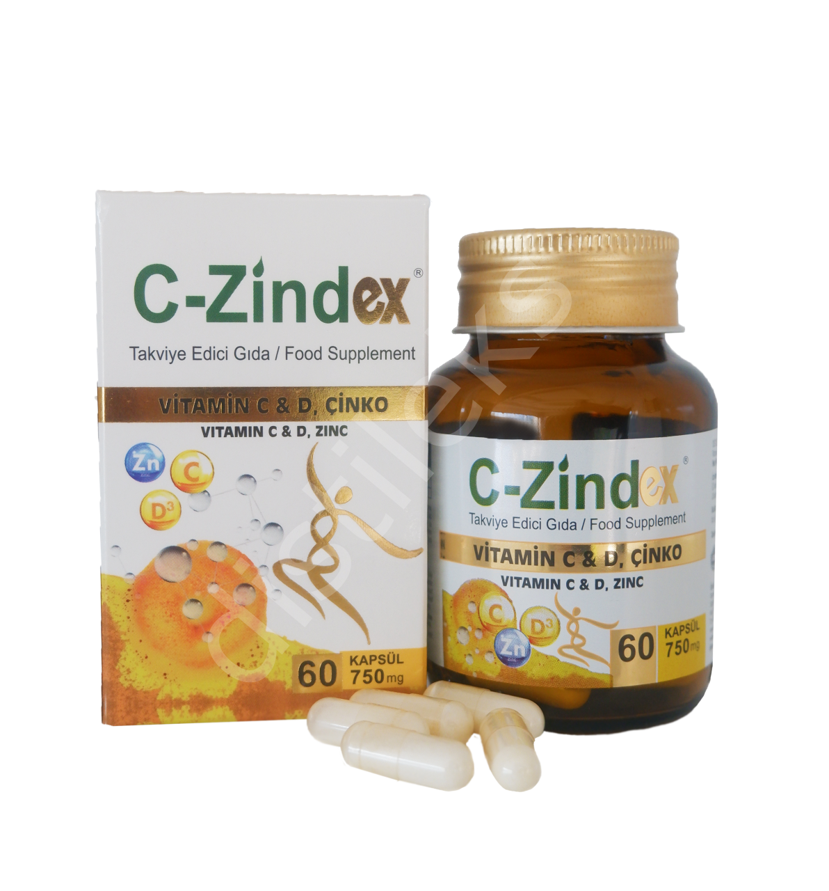 C-zindex Kapsül 750 mg c vitamin , d vitamin ve Çinlo pikolinat