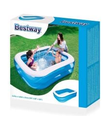 62002 Pompasıyla-Bestway 54005, Büyük Şişme Aile Havuzu-201x150x51cm