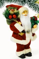 Yılbaşı Süsü Noel Baba Biblo Figür Büyük Boy 32cm -  Hediyeleri ve Çuvalı ile...