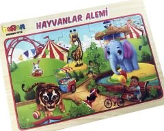 4 Farklı Puzzle'dan oluşan 20 Parçalı HAYVANLAR ALEMİ 4'lü Set