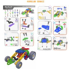 Build Technic Set, 63 Parça Tak-Sök Ralli Arabası Block Yapı Seti