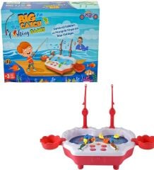 Müzikli, Havuzlu Balık Yakalama Oyunu, 8 Balık ve 2 Oltalı - Big Catch Fishing Game,SOMON