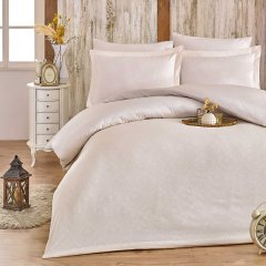 Damask Cream - Jacquard Satin Double Duvet Sets