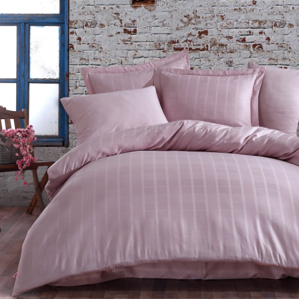 Plaid Powder - Double Jacquard Satin Duvet Sets