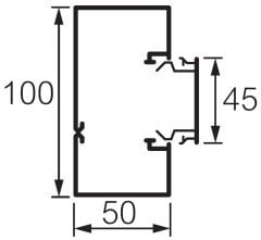 638030 DLP-S kaidesiz montaj kablo kanalı ebat 50x100mm