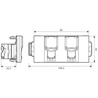 076544 LCS² Sistem Armada RJ45 Cat6 priz - UTP 2xRJ45 Soluclip aksesuarlı,3modül