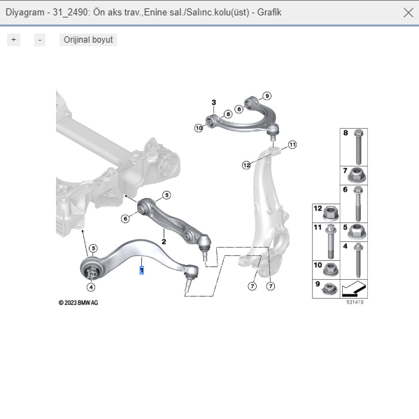 BMW G60 DX ÖN ÜST SALINCAK SOL 31108837479